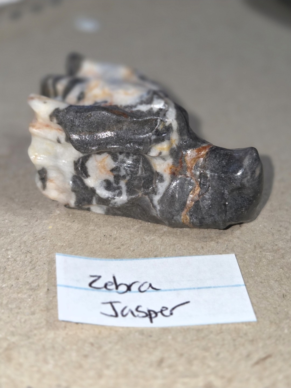 Detailed Zebra Jasper Crystal Carved Dragon Head Stone Sculpture Decor